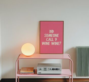 Funny Wine Wall Art Print Happy Hour Wine Bar Cart Kitchen Disco, 2 of 9