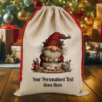 Personalised Christmas Gonk Gnome Gift Sack, 8 of 12