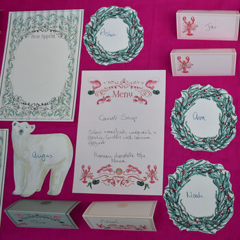Festive Wreath Place Cards, 5 of 8