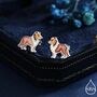 Sterling Silver Enamel Collie Dog Stud Earrings, thumbnail 1 of 12
