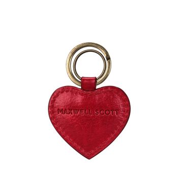 Red Heart Shaped Leather Key Ring. 'The Mimi', 3 of 9