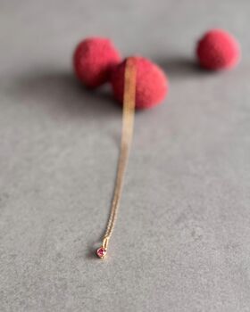 October Birthstone Pink Tourmaline Gold Plated Necklace, 10 of 12