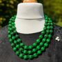 Hand Knotted Silk Bead Necklace Emerald Green, thumbnail 1 of 5