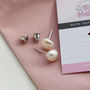 Freshwater Pearl Sterling Silver Stud Earrings, thumbnail 3 of 7