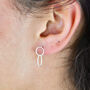 Sterling Silver Linked Rings Stud Earrings, thumbnail 3 of 9