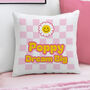 Personalised Pink Check Cushion For Girls’ Bedroom, thumbnail 3 of 4