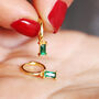 Sterling Silver Emerald Green Crystal Drop Earrings, thumbnail 2 of 9