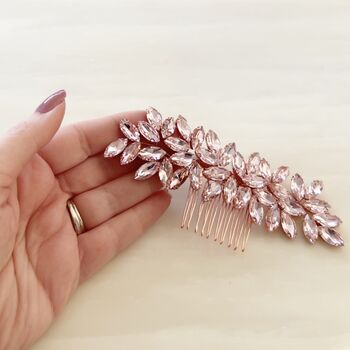 ‘Enya’ Pink Crystal Hair Comb, 2 of 5