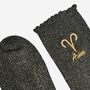 Women's Glitter Socks Black Gold Zodiac Aries, thumbnail 4 of 5