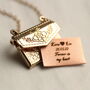 Personalized Engraved Gold Envelope Locket Necklace, thumbnail 1 of 10