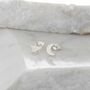Moon And Star Studs Sterling Silver, thumbnail 2 of 5