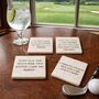 Set Of Four Marble Famous Golf Quotes Coasters, thumbnail 1 of 5