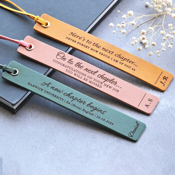 Personalised Graduation Gift Leather Bookmark, 2 of 7