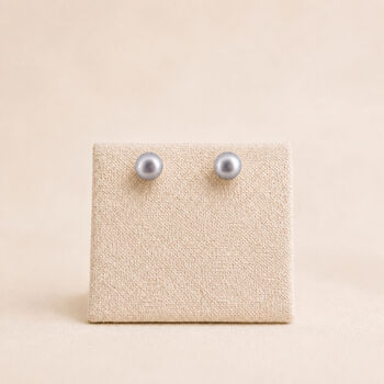 5mm Sterling Silver Grey Pearl Stud Earrings, 3 of 6