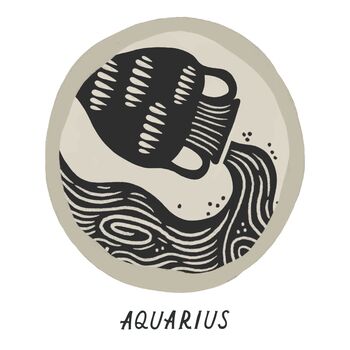 Aquarius Zodiac Coin Pendant Necklace, 4 of 5