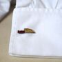 Chef’s Knife Cufflinks Silver And Red Kitchen Gift For Food Lovers And Chefs, thumbnail 3 of 6