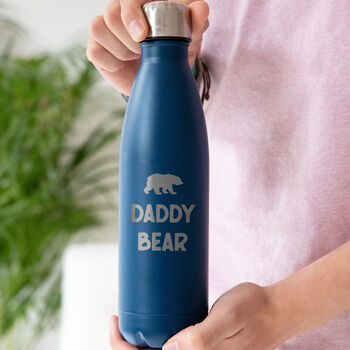 Personalised Metal 'Daddy Bear' Thermos Flask For Dad, 2 of 3