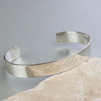 Personalised For Free Men's Silver Bracelet Bangle, 2 of 9