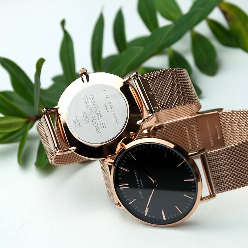 Personalised Rose Gold Mesh Watch, 1 of 6