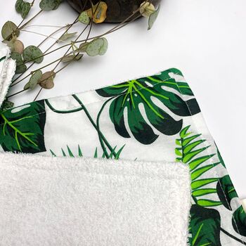 Monstera Plant Print Reusable Unpaper Towels Set, 3 of 9