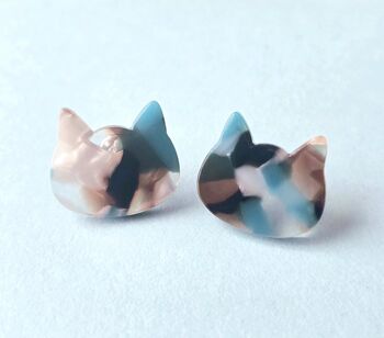 Cat Studs In Torte Effect Resin, 2 of 6