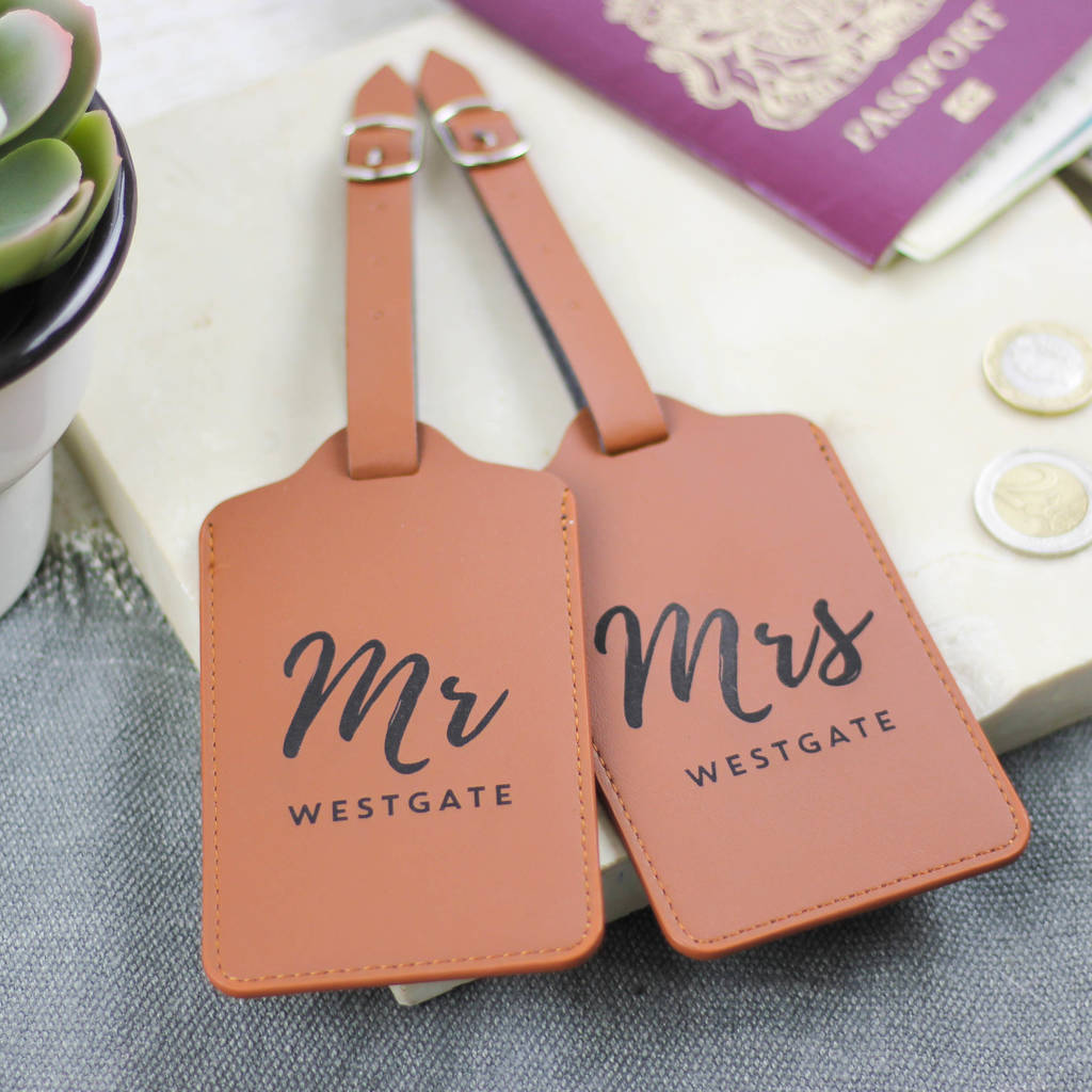 Personalised Mr And Mrs Luggage Tag, 1 of 8