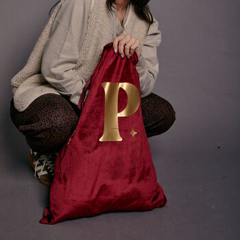 Personalised Initial Luxury Velvet Style Gift Bag, 3 of 6