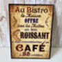33cm French Bistro Café Sign Metal Wall Plaque, thumbnail 2 of 7