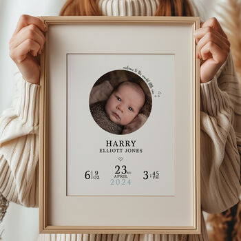 New Baby Custom Photo Print A4, 3 of 6