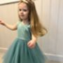 Sage Green Satin And Tulle Flower Girl Dress, thumbnail 5 of 8