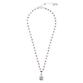 Root Chakra Garnet Necklace In Silver, 4 of 11