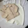 Personalised Beige Knitted Cardigan, thumbnail 3 of 4