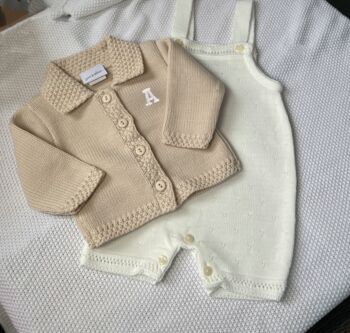 Personalised Beige Knitted Cardigan, 3 of 4
