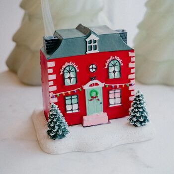 Christmas Red House With Trees Incense Cone Burner, 2 of 5
