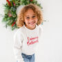 Personalised 'Believes' Christmas Embroidered Sweatshirt Jumper, thumbnail 1 of 5