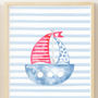 Sail Boat Nautical Nursery Art Print Set, thumbnail 3 of 4