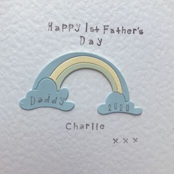 Personalised 1st Fathers Day Rainbow Card, 3 of 4