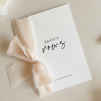 Luxury 'His Vows' Wedding Vows Card, Personalised, 2 of 11