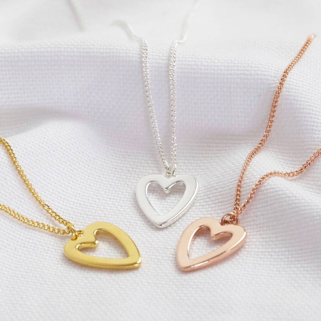 Heart Outline Pendant Necklace By Lisa Angel | notonthehighstreet.com