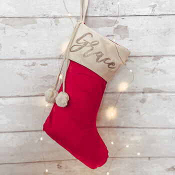 Personalised Luxe Velvet Christmas Stocking, 10 of 12