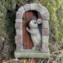 Mouse Opening Brown Door Fairy Garden Decoration With Bag, thumbnail 1 of 2