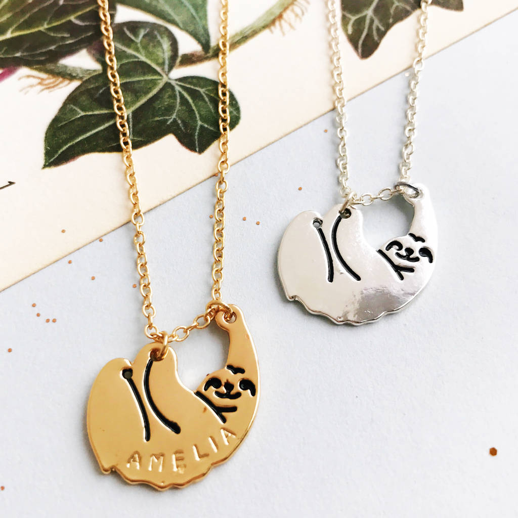 Personalised Sloth Necklace By Eclectic Eccentricity ...