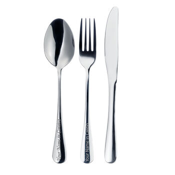 Stainless Steel Personalised Cutlery Set For Him, 5 of 7