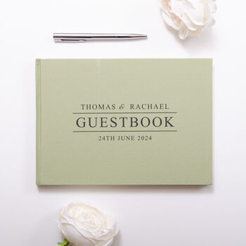 Personalised Wedding Guest Book Linen, 5 of 8