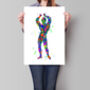 Set Of Four Bodybuilder Color Splash Print, thumbnail 4 of 6