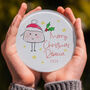 Personalised Merry Christmas Name Glass Drink Coaster, thumbnail 1 of 2