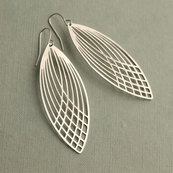 Silver Plated Art Deco Teardrop Earrings, 5 of 11