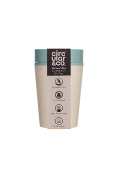 Leak Proof Reusable Cup 8oz Cream And Faraway Blue, 4 of 4
