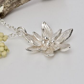 Lotus Flower Necklace, Botanical Bridal Necklace, 2 of 6