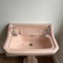Vintage Pink Twyfords Standard Pedestal Bathroom Sink, thumbnail 2 of 12